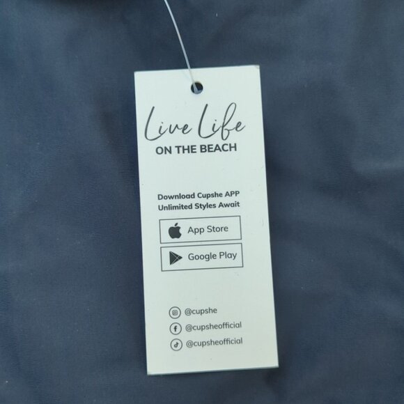 CUPSHE Women's One Piece Swimsuit Plunge Neck Cutout High Cut O Ring - L NWT - Picture 6 of 6